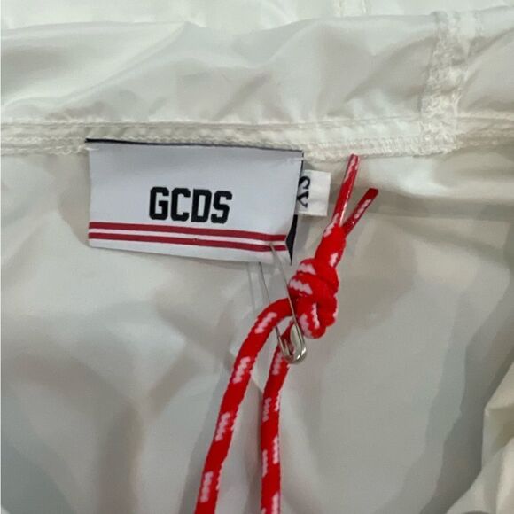 GCDC White and Red Hodded Anorac Lightweight Half Can be removed Mens XS - Picture 6 of 9